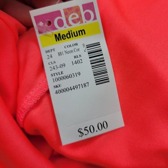 Vtg 90s Y2K Deb Dress Medium Neon Ruched One Shoulder Mini Sequin Bodycon New - Picture 9 of 11